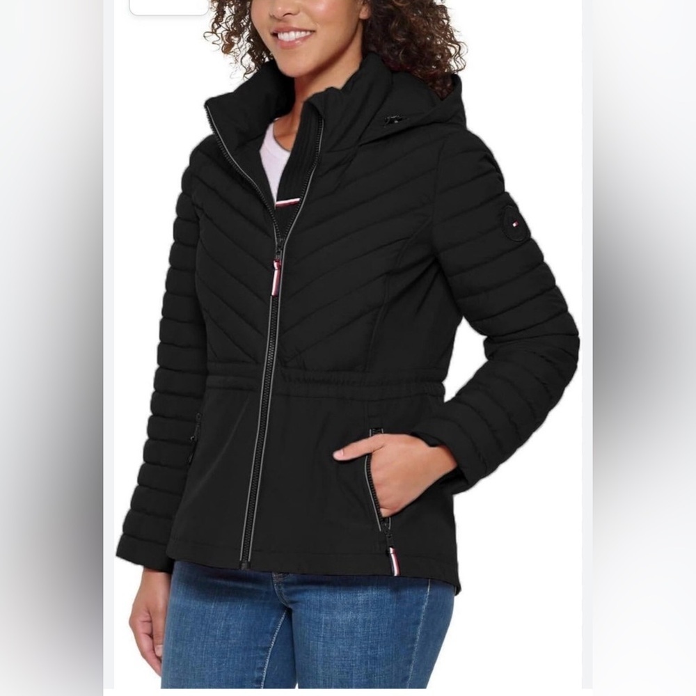 Women’s Black Quilted Hooded Jacket